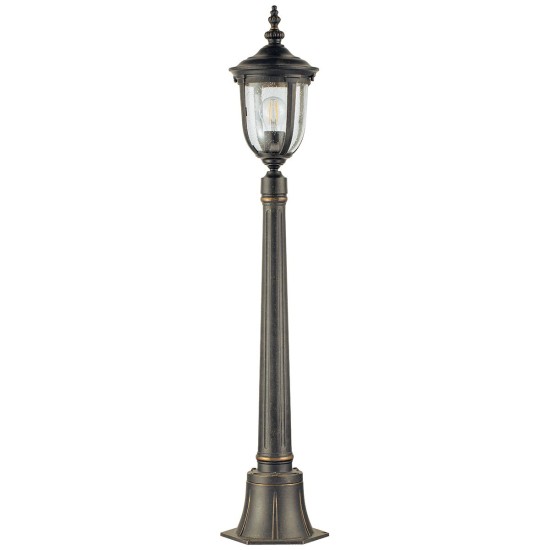 Cleveland 1-Lt Small Outdoor Pillar Light Weathered Bronze/Clear 109.4cm IP44