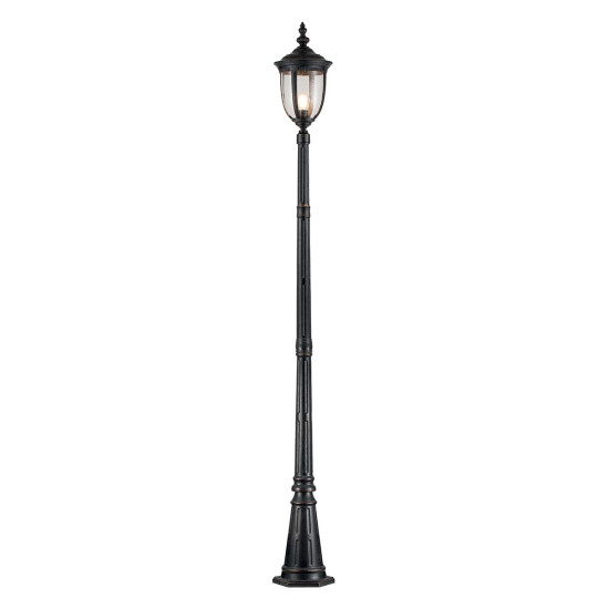 Cleveland 1-Lt Outdoor Lamp Post Weathered Bronze/Clear 232.5cm IP44