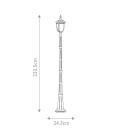 Cleveland 1-Lt Outdoor Lamp Post Weathered Bronze/Clear 232.5cm IP44