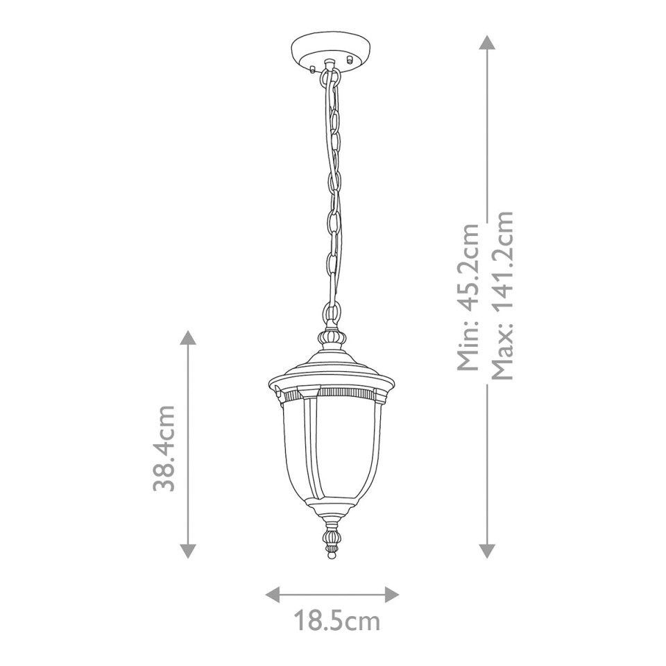 Cleveland 1-Lt liten utomhus taklampa väderbitet brons/klar 18,5 cm IP44