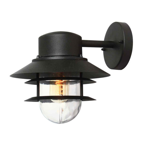Copenhagen 1-Lt Outdoor Wall Lamp Black 23.6cm