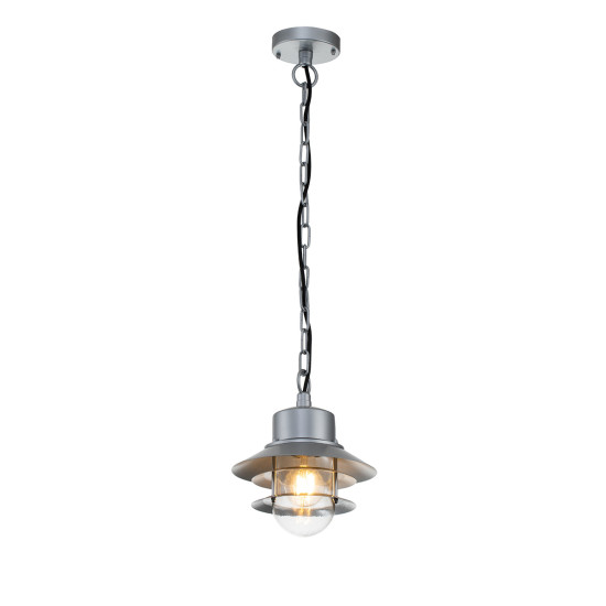 Copenhagen 1-Lt Outdoor Ceiling Lamp Silver 22cm