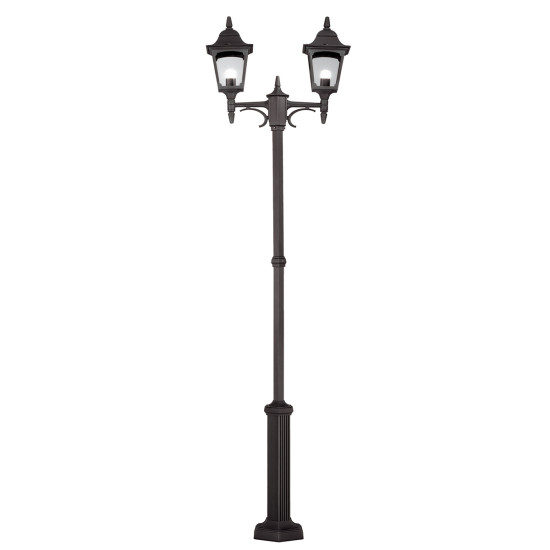 Chapel 2-Lt Outdoor Twin Lamp Post Black 227cm Chapel 2-Lt Outdoor Twin Lamp Post Black 227cm