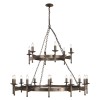 Cromwell 18-lt chandelier old bronze 130 cm