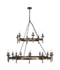 Cromwell 18-lt chandelier old bronze 130 cm