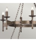 Cromwell 18-lt chandelier old bronze 130 cm