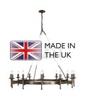 Cromwell 18-lt chandelier old bronze 130 cm