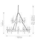 Cromwell 18-lt chandelier old bronze 130 cm