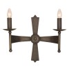 Cromwell 2-lt wall light old bronze 37 cm