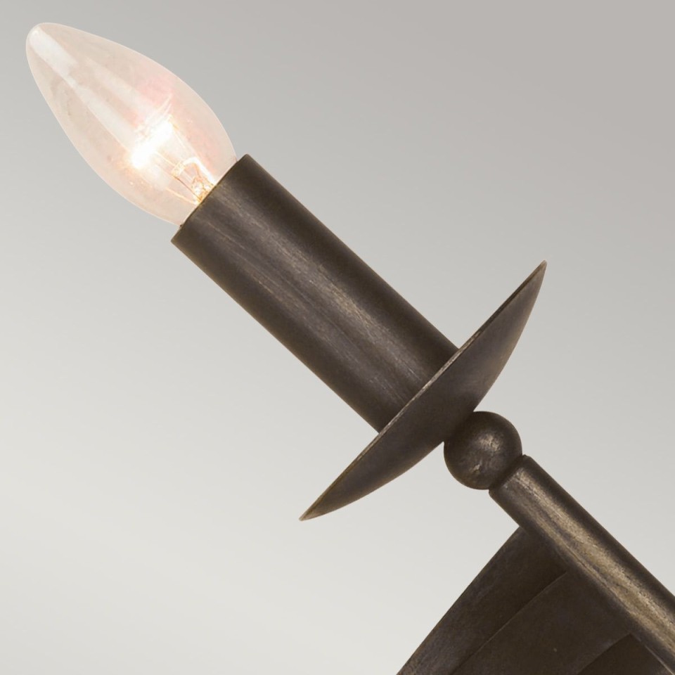 Cromwell 2-lt wall light old bronze 37 cm