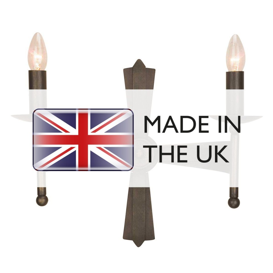Cromwell 2-lt wall light old bronze 37 cm