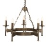 Cromwell 5-lt chandelier old bronze 67 cm