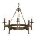 Cromwell 5-lt chandelier old bronze 67 cm