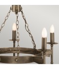 Cromwell 5-lt chandelier old bronze 67 cm