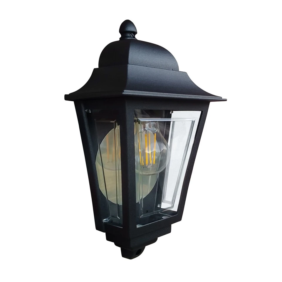 Deco Lane 1-ljus vägglykta svart 32,5 cm IP44