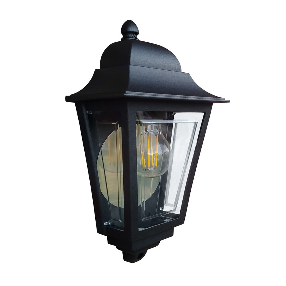 Deco Lane 1-lt half wall lantern black 32.5 cm IP44 Elstead Lighting Deco Lane 1-lt half wall lantern black 32.5 cm IP44