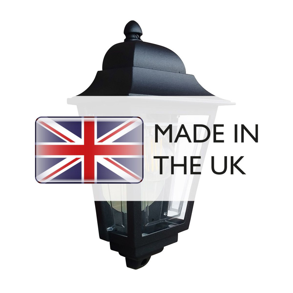 Deco Lane 1-lt half wall lantern black 32.5 cm IP44 Elstead Lighting Deco Lane 1-lt half wall lantern black 32.5 cm IP44
