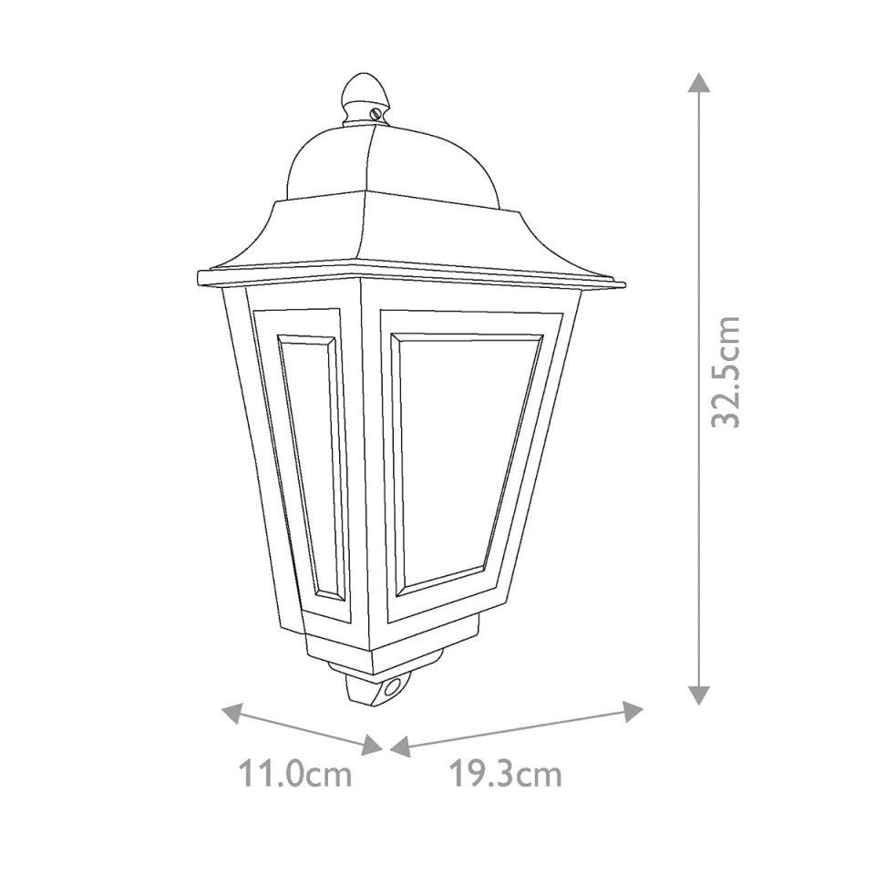 Deco Lane 1-ljus vägglykta svart 32,5 cm IP44
