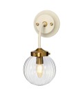 Cosmos 1-Lt vägglampa kräm/mässing/klar 33,7 cm