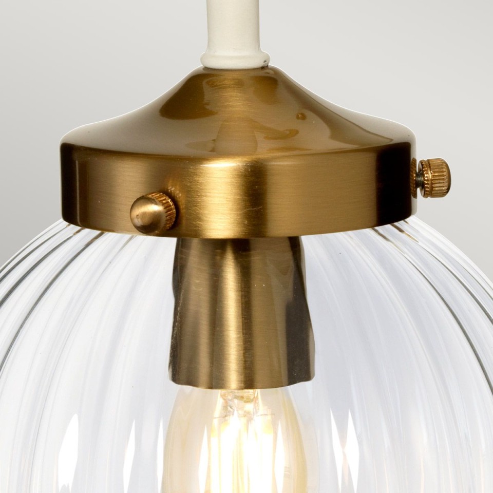 Cosmos 1-Lt vägglampa kräm/mässing/klar 33,7 cm