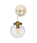 Cosmos 1-Lt vägglampa kräm/mässing/klar 33,7 cm