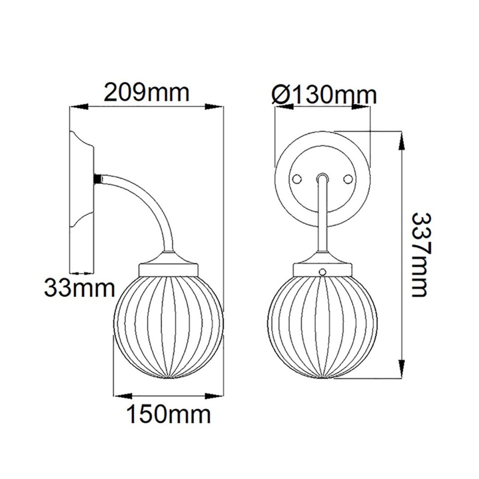 Cosmos 1-Lt vägglampa kräm/mässing/klar 33,7 cm