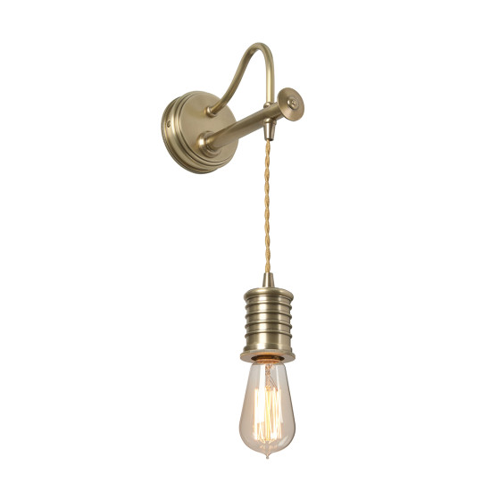 Douille 1-Lt Wall Lamp Aged Brass 32.4cm-122.4cm Douille 1-Lt Wall Lamp Aged Brass 32.4cm-122.4cm