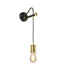Douille 1-lt vägglampa svart/polerad mässing 32,4cm-122,4cm Elstead Lighting Douille 1-lt vägglampa svart/polerad mässing 32,4cm-122,4cm