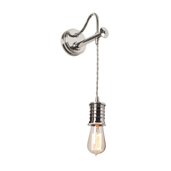Douille 1-lt vägglampa polerad nickel 32,4cm-122,4cm Douille 1-lt vägglampa polerad nickel 32,4cm-122,4cm