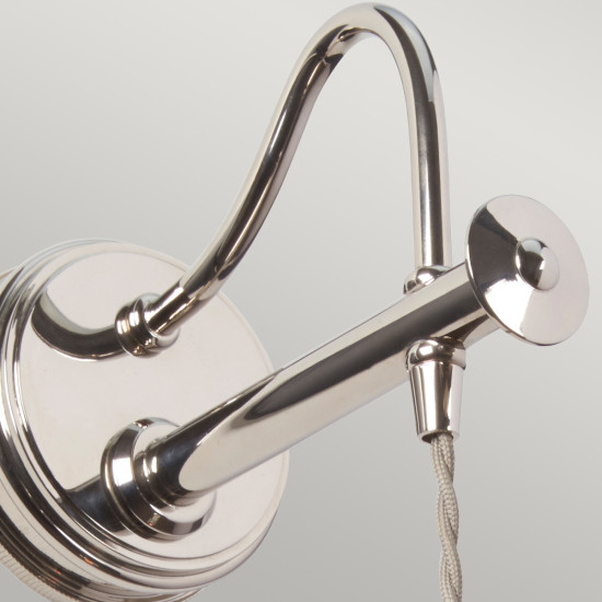 Douille 1-lt vägglampa polerad nickel 32,4cm-122,4cm Douille 1-lt vägglampa polerad nickel 32,4cm-122,4cm