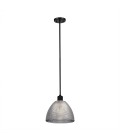 Hampstead 1-ljus taklampa svart/rökglas 25,4 cm