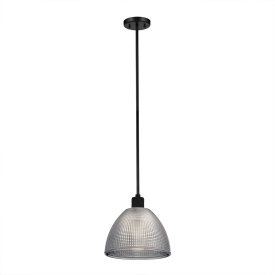 Hampstead 1-ljus taklampa svart/rökglas 25,4 cm