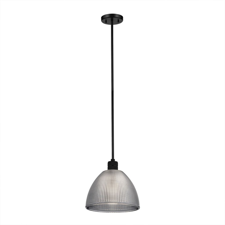 Hampstead 1-ljus taklampa svart/rökglas 25,4 cm