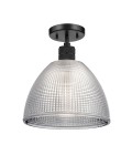 Hampstead 1-ljus taklampa svart/rökglas 25,4 cm