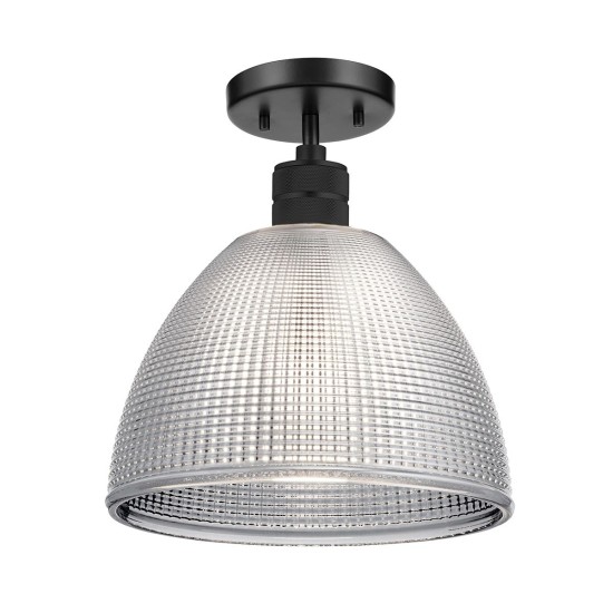 Hampstead 1-ljus taklampa svart/rökglas 25,4 cm