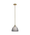 Hampstead 1-ljus taklampa i mässing/rökglas 25,4 cm