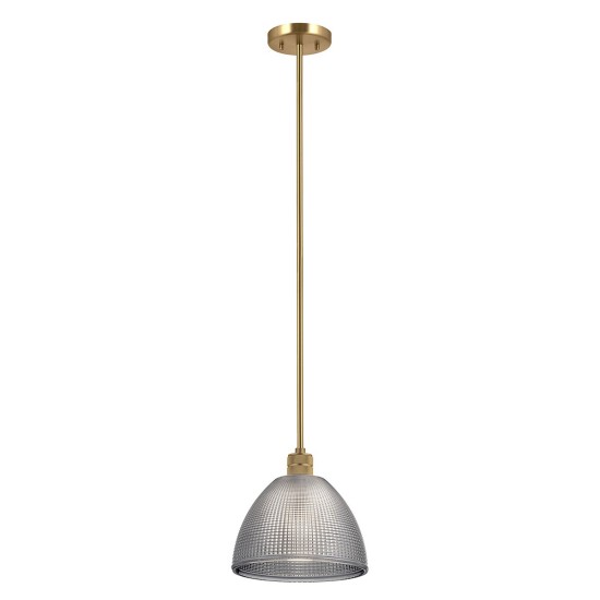Hampstead 1-ljus taklampa i mässing/rökglas 25,4 cm