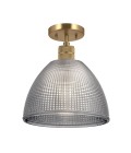 Hampstead 1-ljus taklampa i mässing/rökglas 25,4 cm