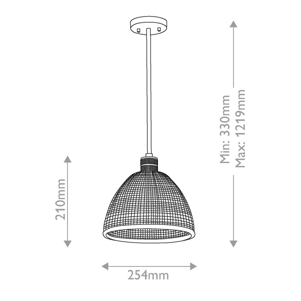 Hampstead 1-ljus taklampa i mässing/rökglas 25,4 cm