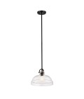 Hampton 1-ljus taklampa grafitgrå/klart glas 33 cm
