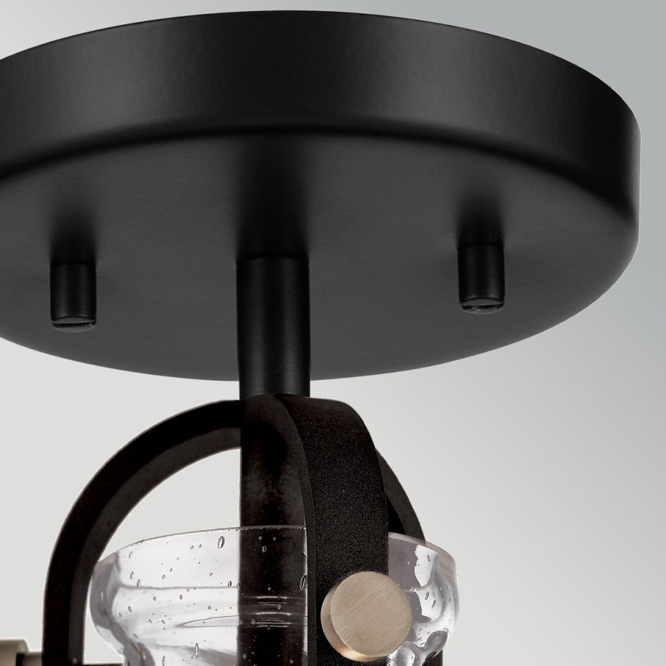 Hampton 1-ljus taklampa grafitgrå/klart glas 33 cm