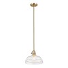 Hampton 1-ljus taklampa i naturmässing/klart glas 33 cm