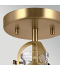 Hampton 1-ljus taklampa i naturmässing/klart glas 33 cm