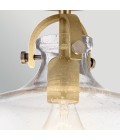 Hampton 1-ljus taklampa i naturmässing/klart glas 33 cm