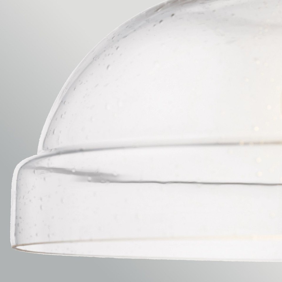 Hampton 1-ljus taklampa i naturmässing/klart glas 33 cm