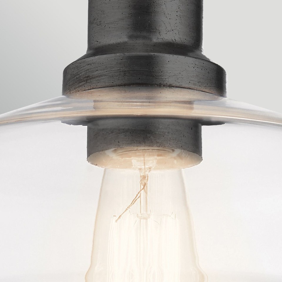 Notting Hill 1-lt adjustable ceiling light graphite/clear 25.4 cm