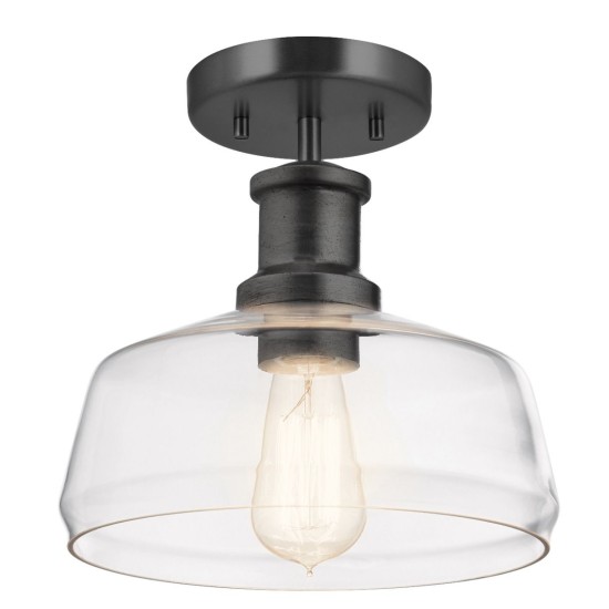 Notting Hill 1-ljus justebar taklampa grafit/klar 25,4 cm