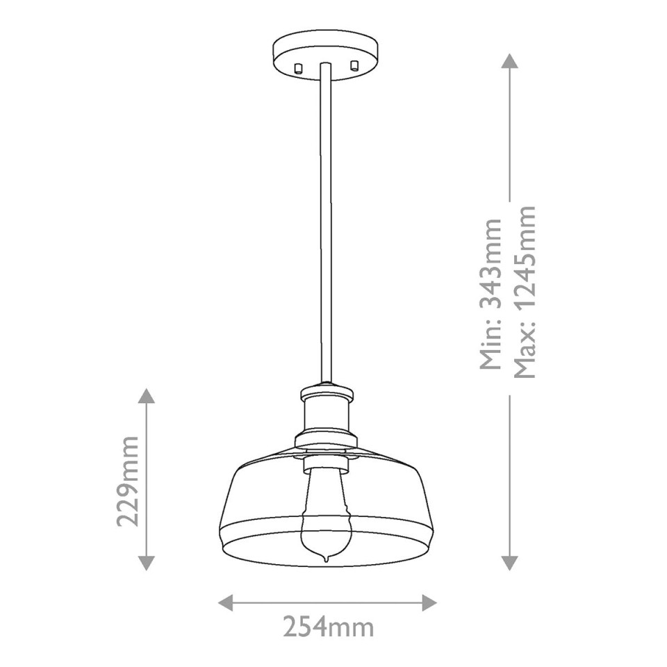 Notting Hill 1-lt adjustable ceiling light graphite/clear 25.4 cm