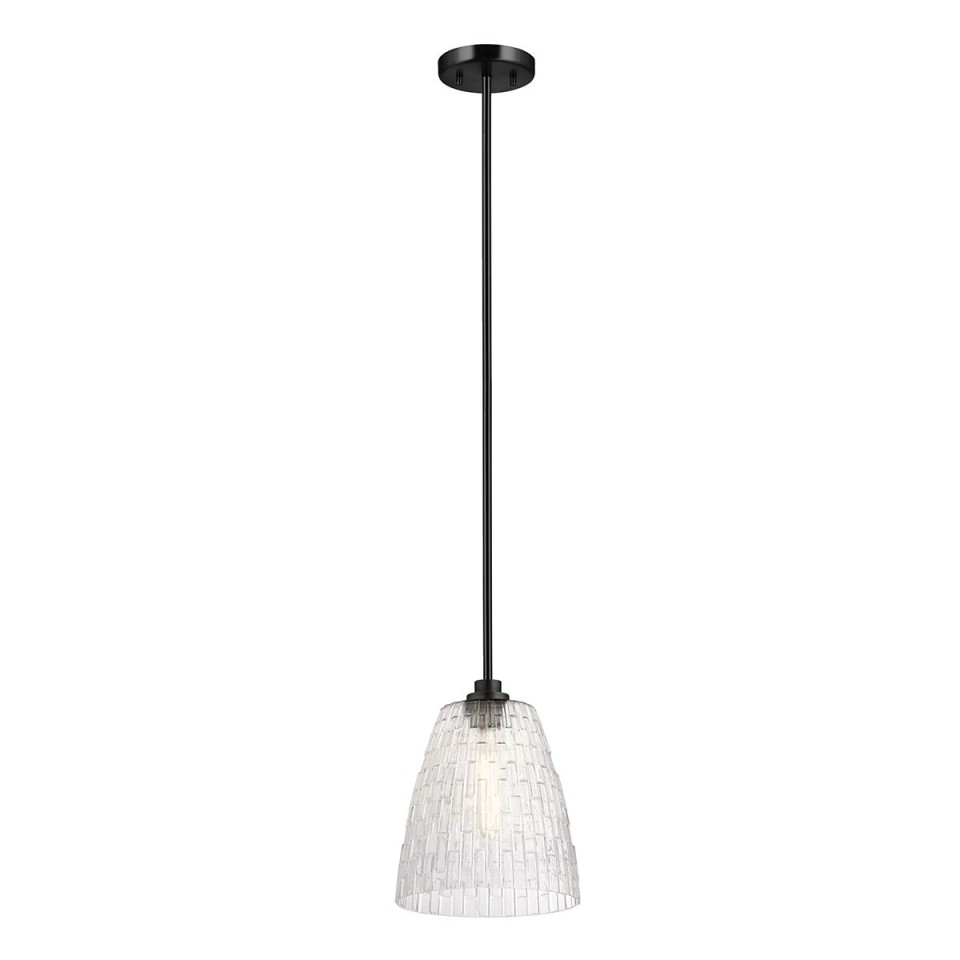 Windsor 1-ljus justebar taklampa svart/klart glas 25,4 cm