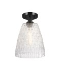 Windsor 1-ljus justebar taklampa svart/klart glas 25,4 cm